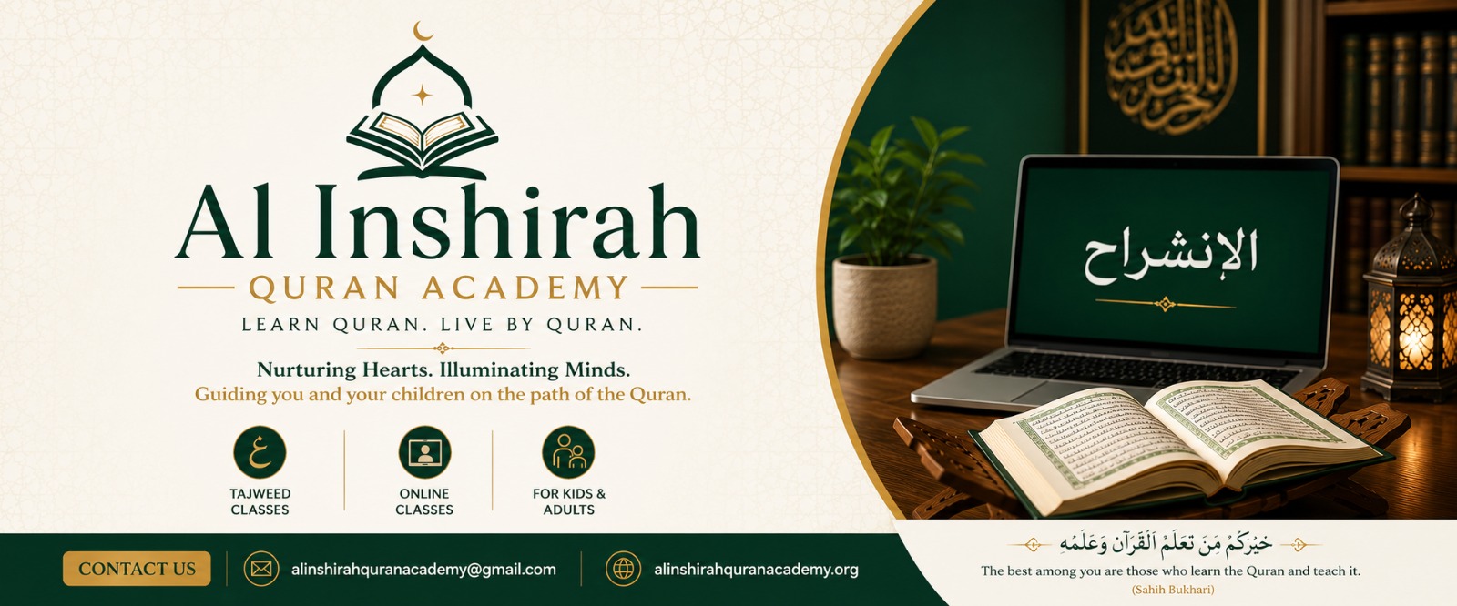 Al Inshirah Quran Academy Banner